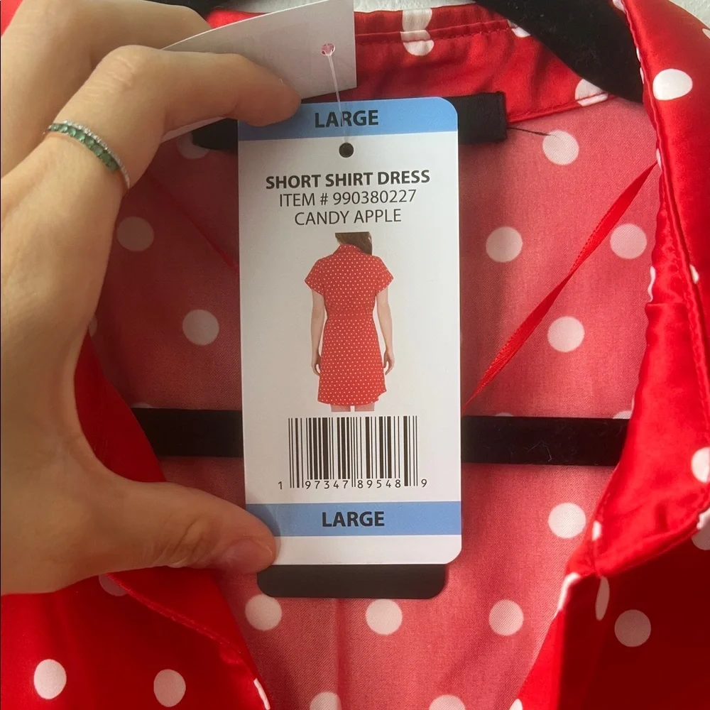 French Connection Red and White Polka Dot Mini Dress - Picture 3 of 7